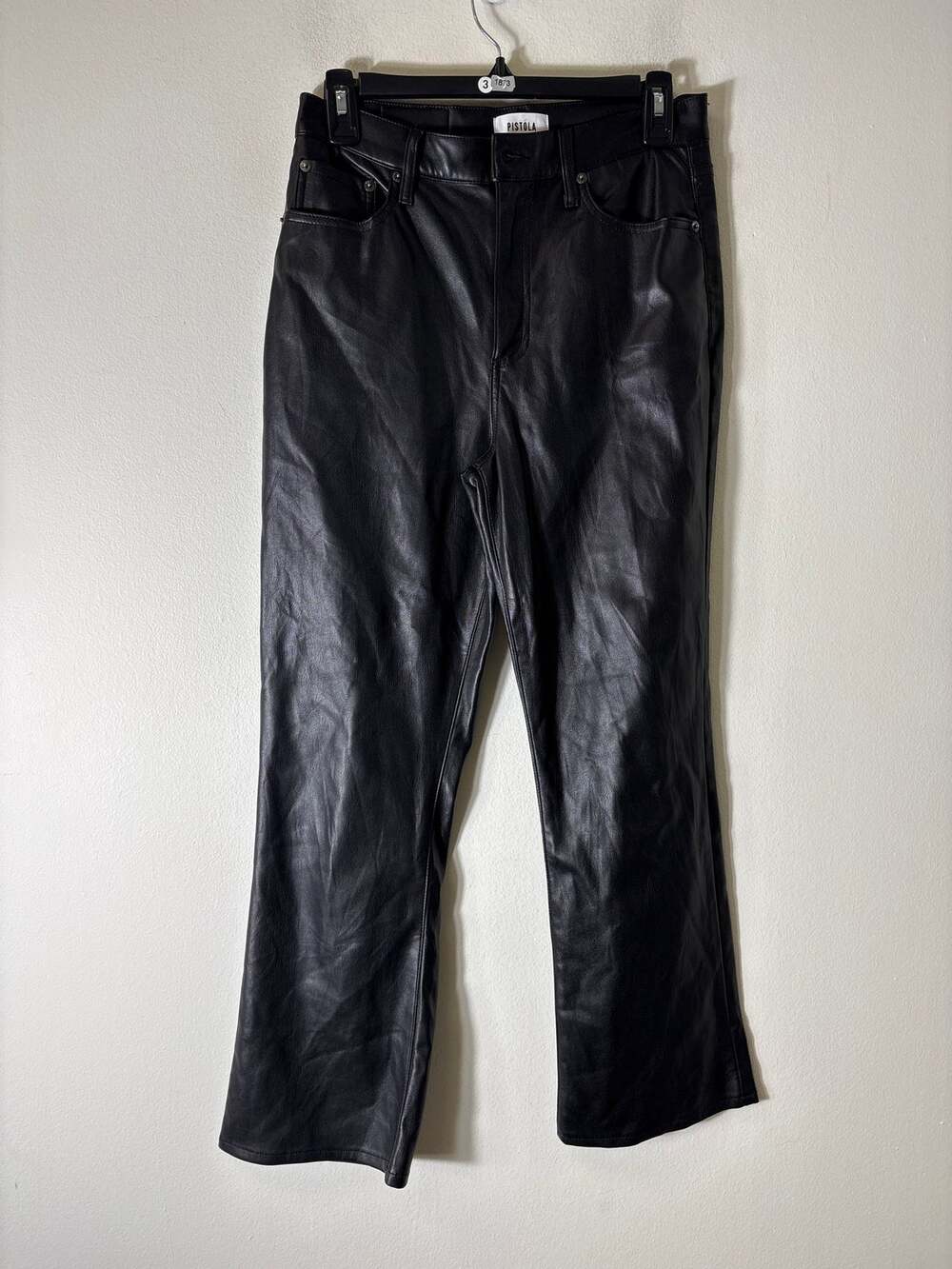 Pistola Black Faux Leather Jeans Style Pants Sz 27